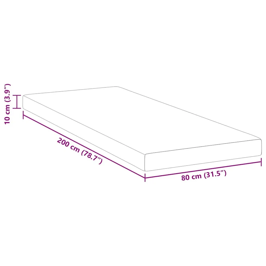 Surmatelas en mousse à mémoire 80 x 200 cm Thick Doux Blanc - 11