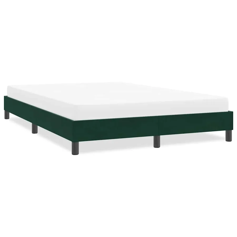 Cadre de lit sans matelas vert foncé 140x220 cm velours