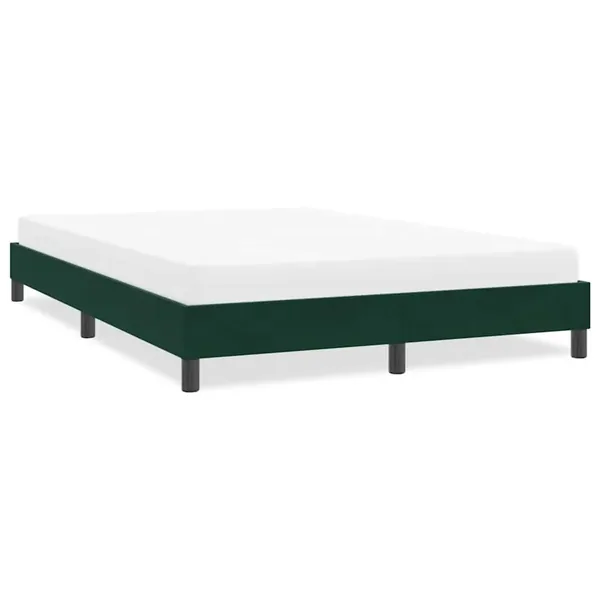 Cadre de lit sans matelas vert foncé 140x220 cm velours