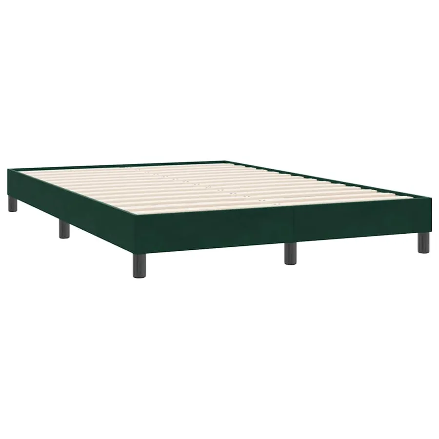 Cadre de lit sans matelas vert foncé 140x220 cm velours - 2