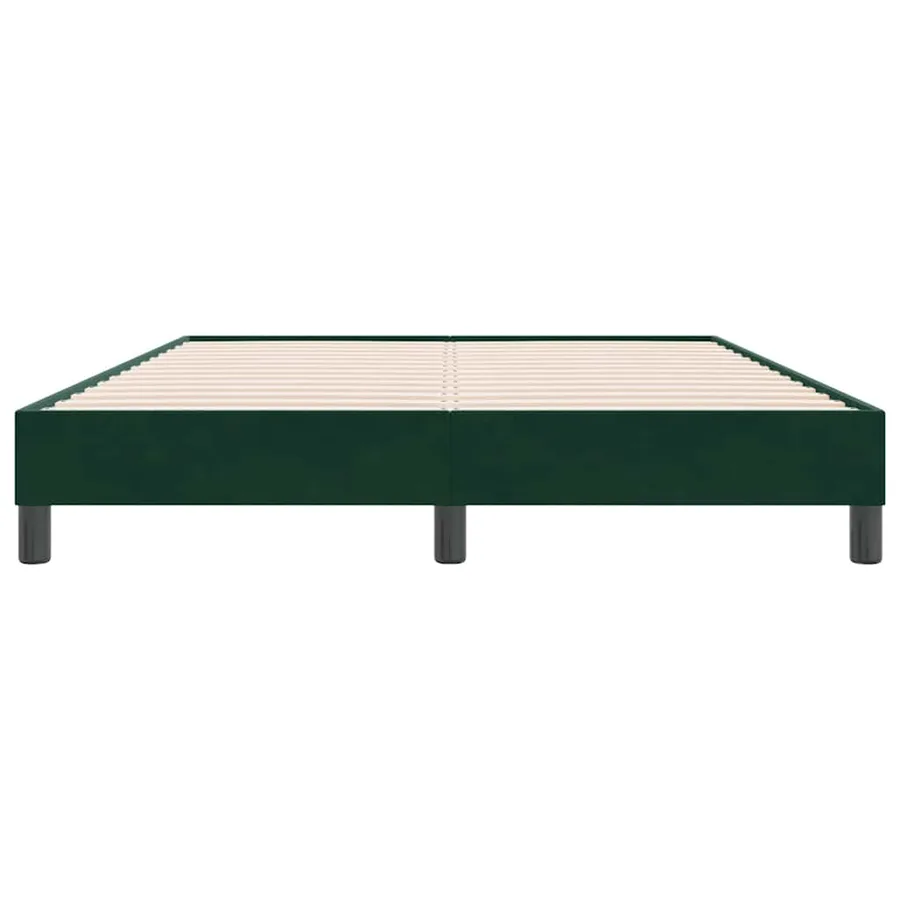 Cadre de lit sans matelas vert foncé 140x220 cm velours - 5