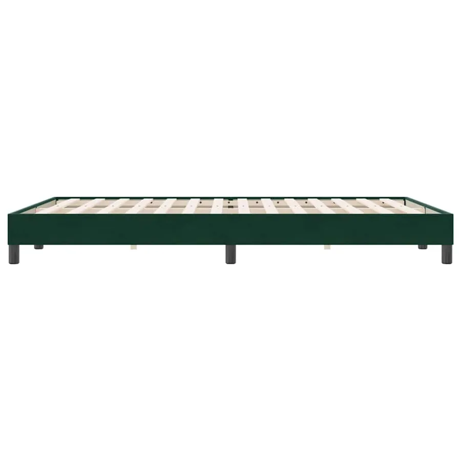 Cadre de lit sans matelas vert foncé 140x220 cm velours - 6