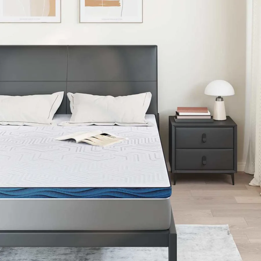 Surmatelas Blanc 140 x 200 cm Tissu jacquard - 3