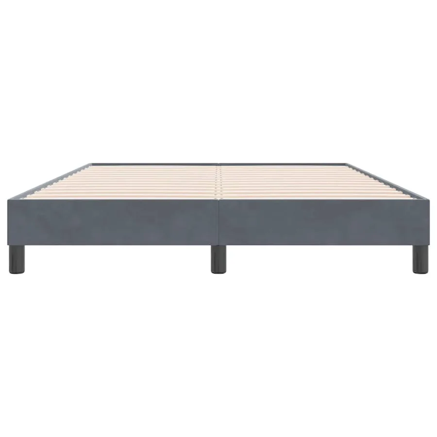 Cadre de lit sans matelas gris foncé 140x220 cm velours - 5