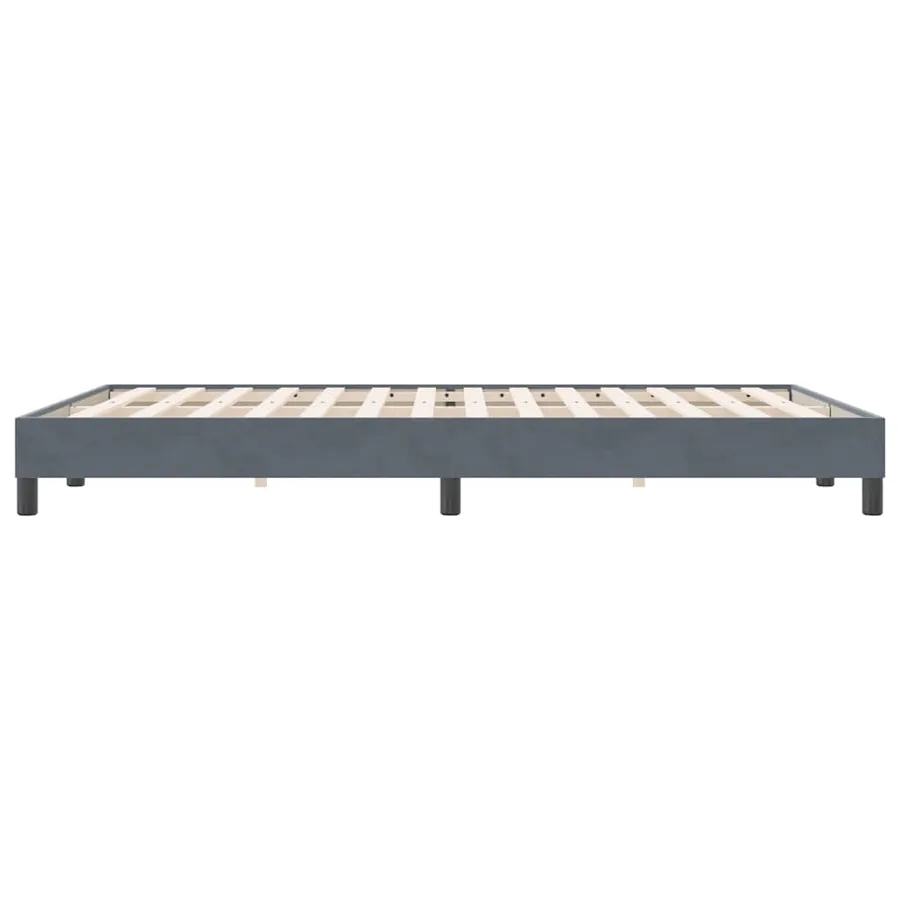 Cadre de lit sans matelas gris foncé 140x220 cm velours - 6