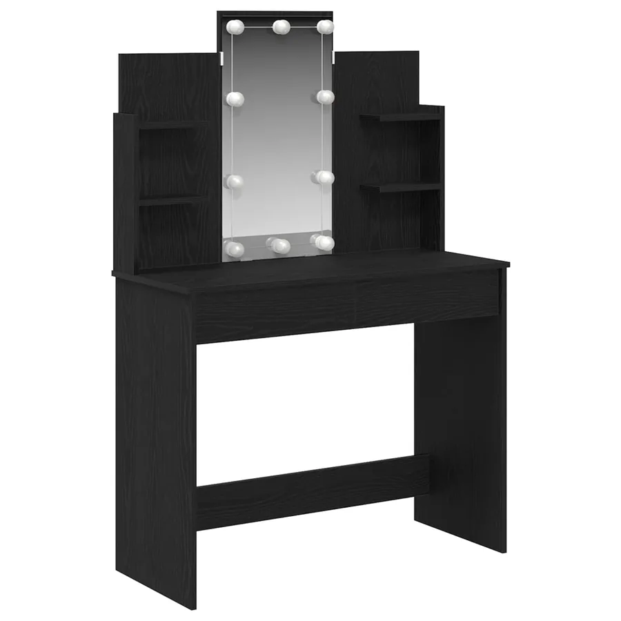 Table de Toilette Chêne noir 96 x 39 x 142 cm Bois d'ingénierie