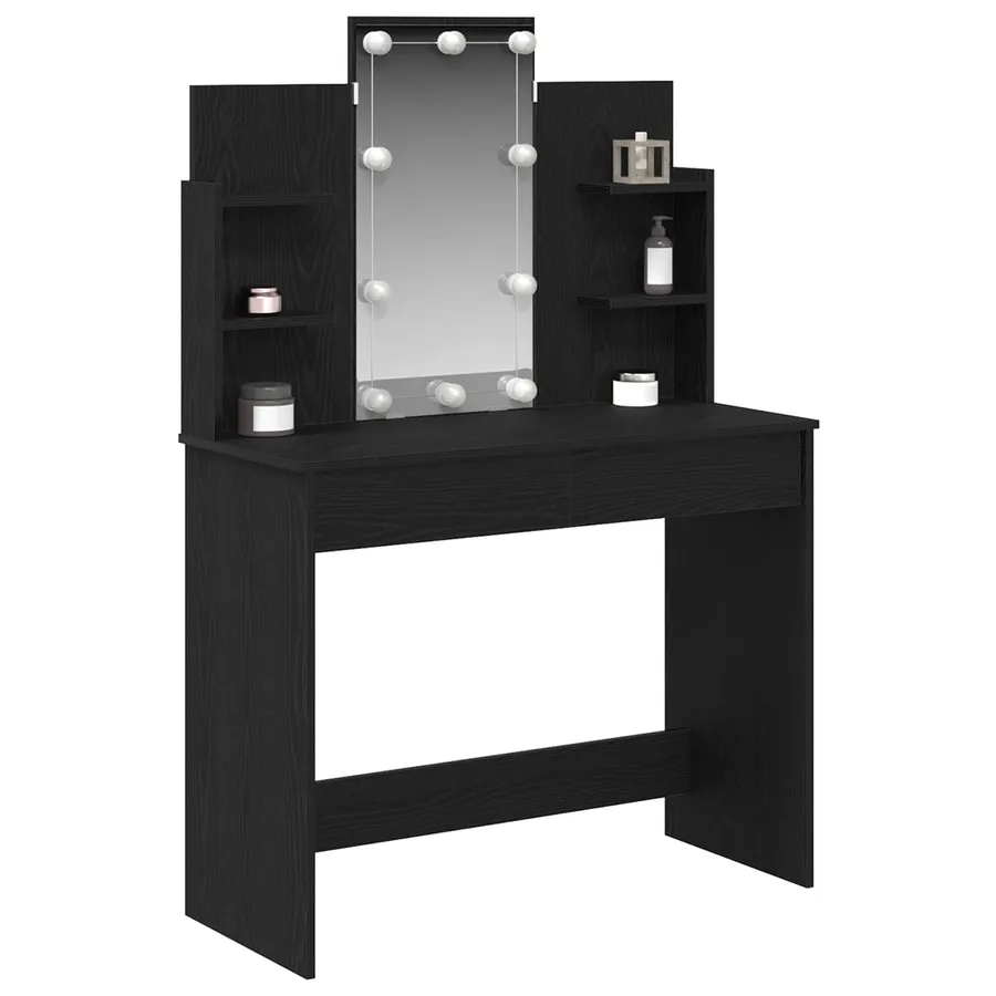 Table de Toilette Chêne noir 96 x 39 x 142 cm Bois d'ingénierie - 2
