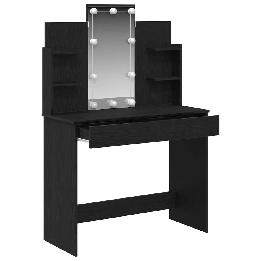 Table de Toilette Chêne noir 96 x 39 x 142 cm Bois d'ingénierie - 3