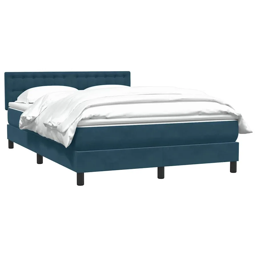 Sommier à lattes de lit et matelas Bleu foncé 160x220cm Velours - 3