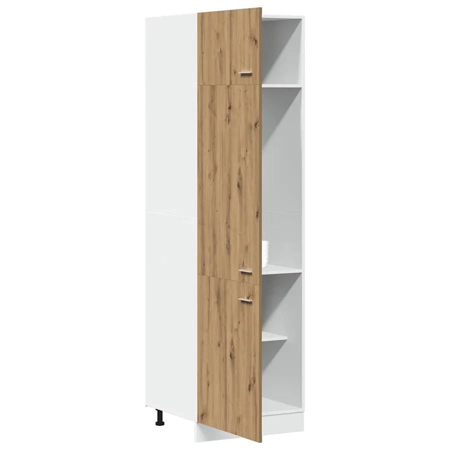 Armoire réfrigérée "Lyon" Chêne artisanal 60 x 57 x 207 cm Bois d'ingénierie - 4