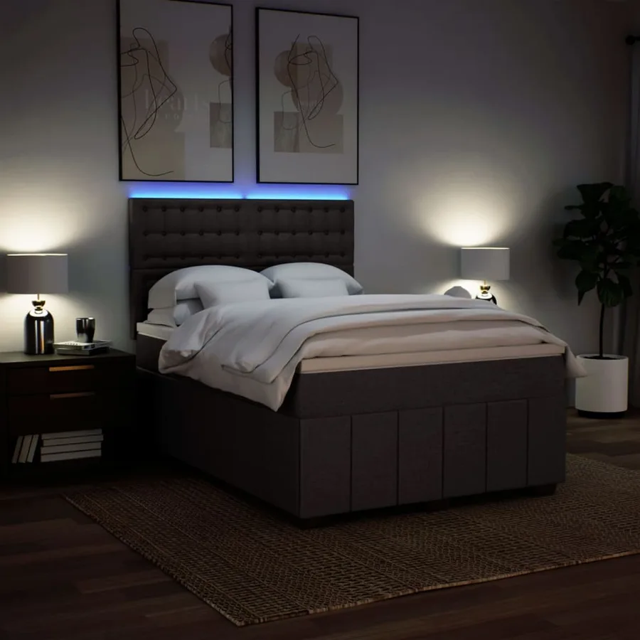 Sommier à lattes de lit avec matelas Marron foncé 160x200 cm - 4