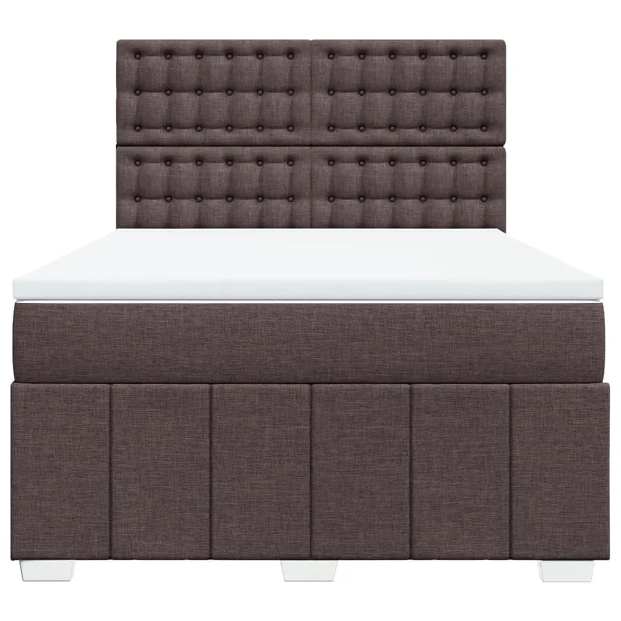 Sommier à lattes de lit avec matelas Marron foncé 160x200 cm - 6