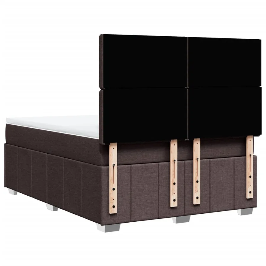 Sommier à lattes de lit avec matelas Marron foncé 160x200 cm - 8
