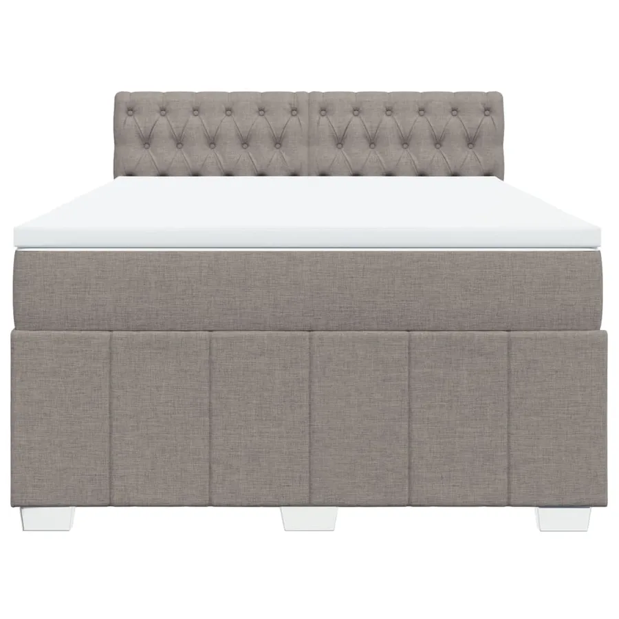 Sommier à lattes de lit avec matelas Taupe 160x200 cm Tissu - 6