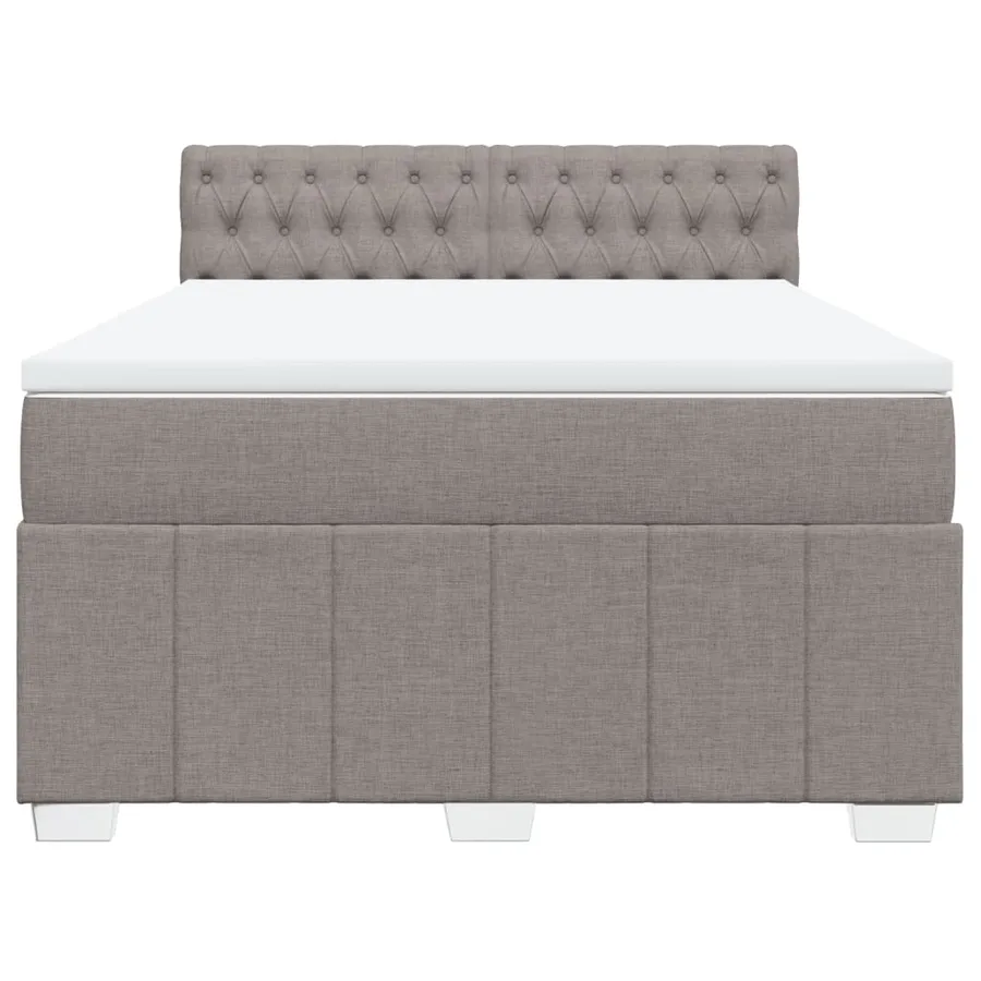 Sommier à lattes de lit avec matelas Taupe 160x200 cm Tissu - 4