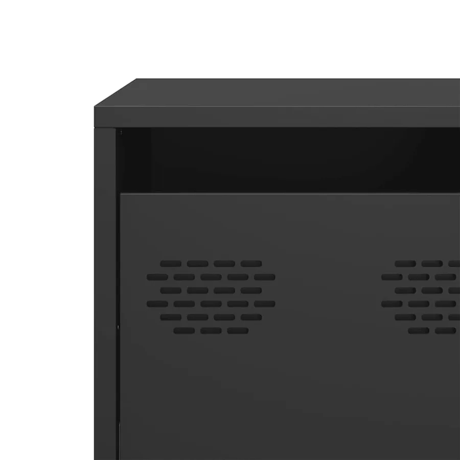 Meuble TV noir 68x39x43,5 cm acier laminé à froid - 10