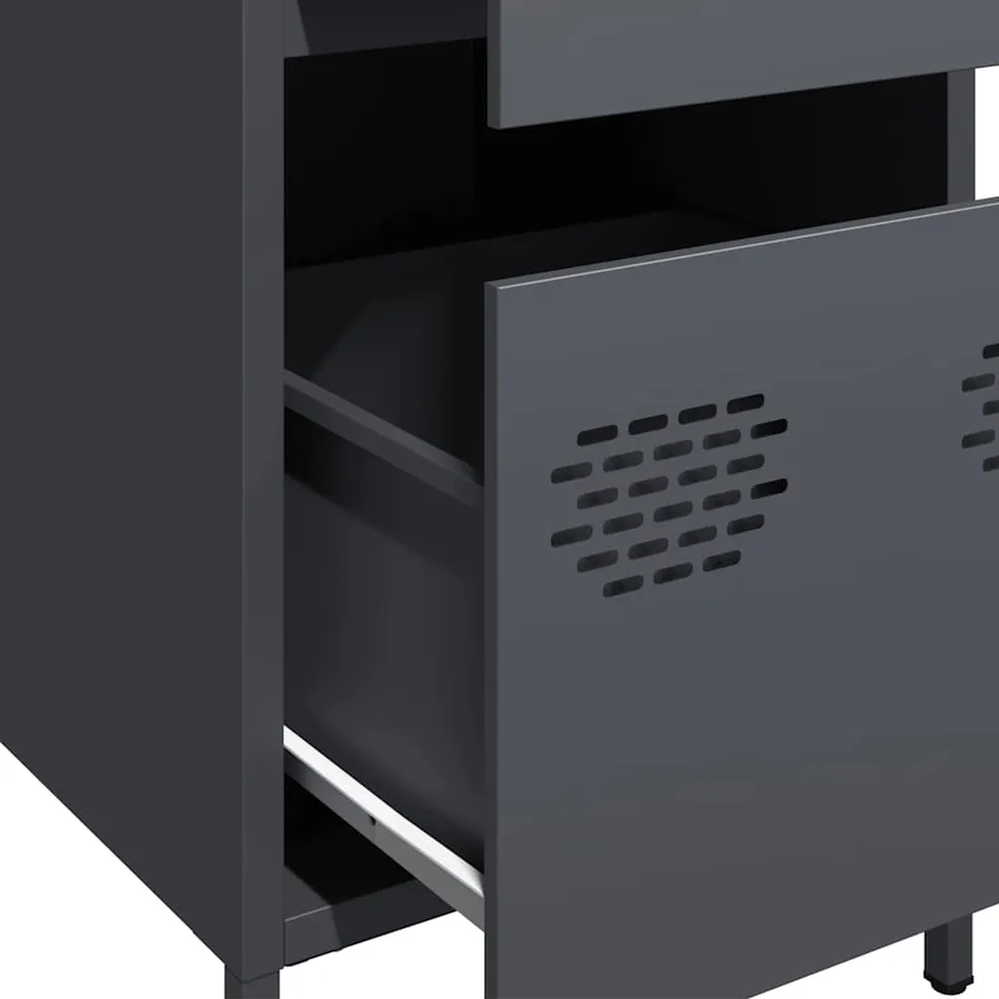 Buffet anthracite 35x39x73,5 cm acier laminé à froid - 9
