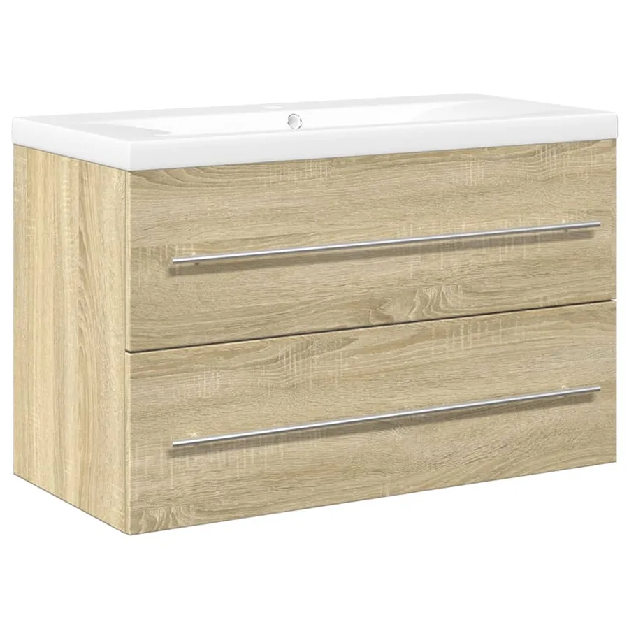 Ensemble de meubles de salle de bain 2 pcs chêne sonoma - 2