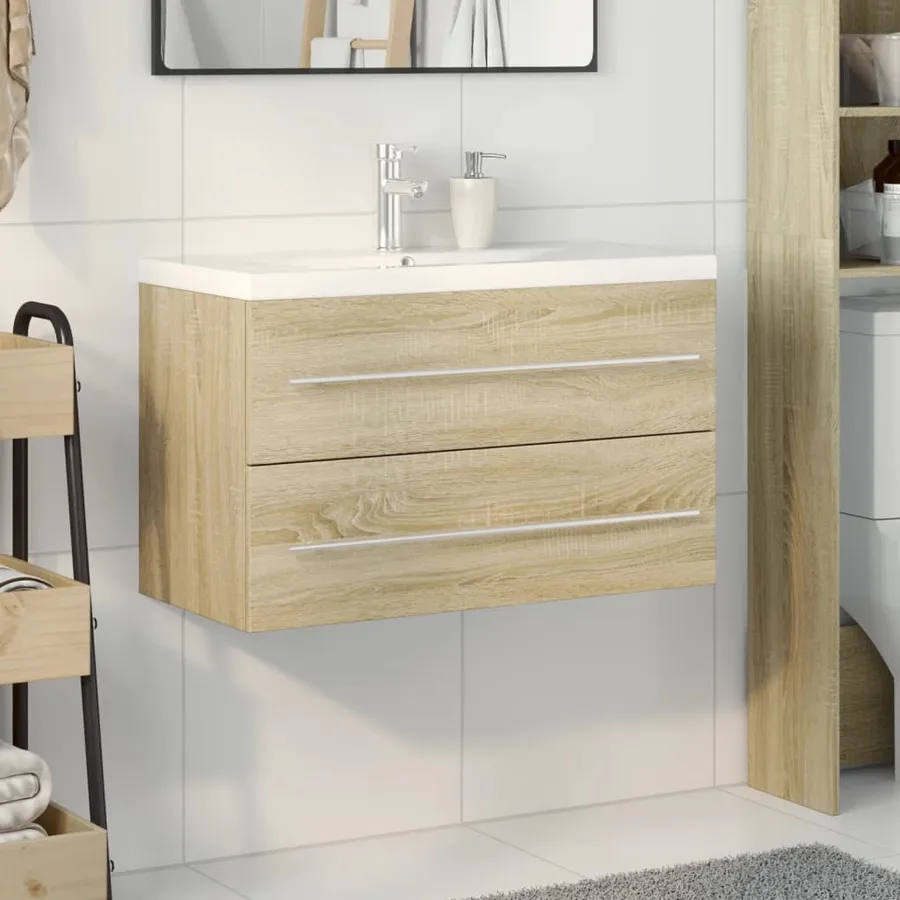 Ensemble de meubles de salle de bain 2 pcs chêne sonoma - 3