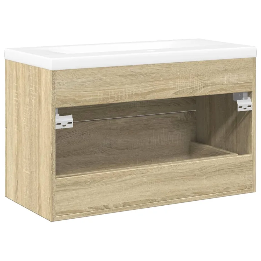Ensemble de meubles de salle de bain 2 pcs chêne sonoma - 6