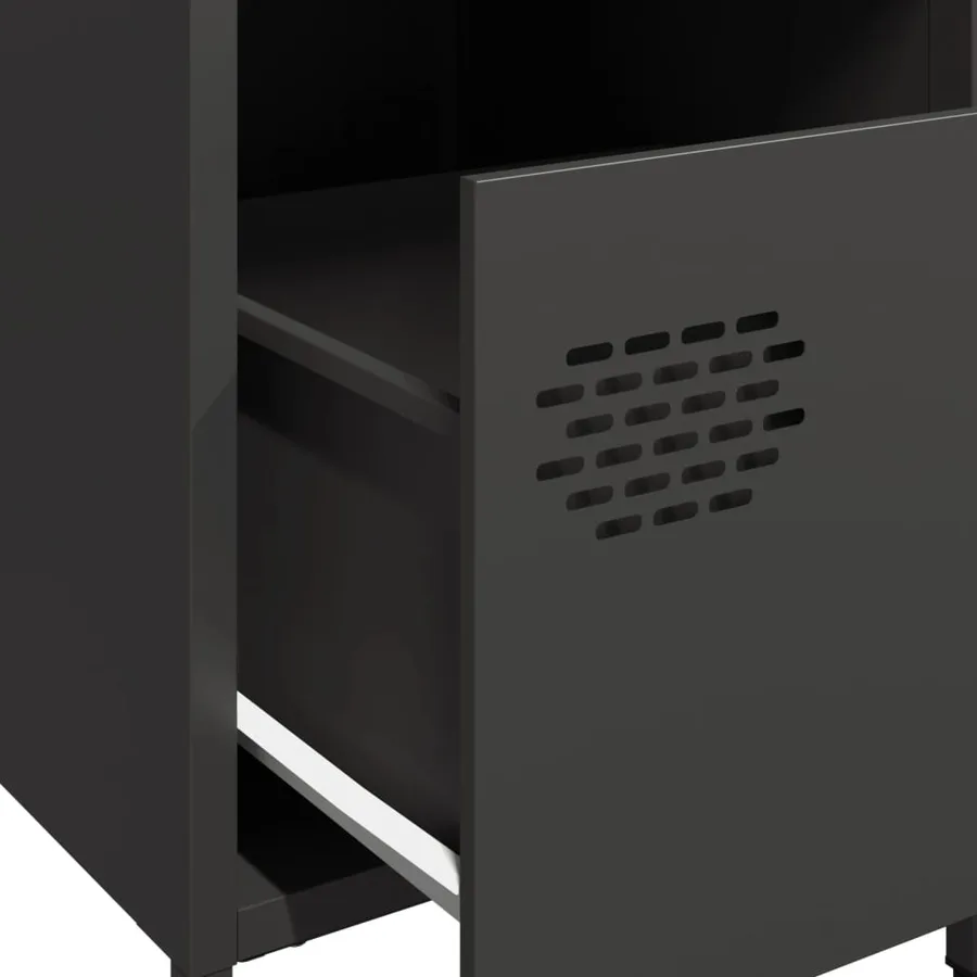 Tables de chevet 2 pcs noir 35x39x43,5 cm acier - 10