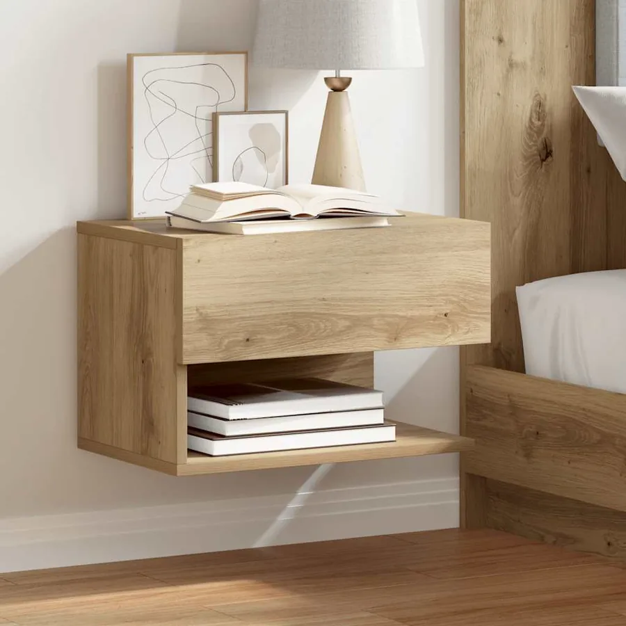 Tables de chevet murales 2 pcs chêne artisanal