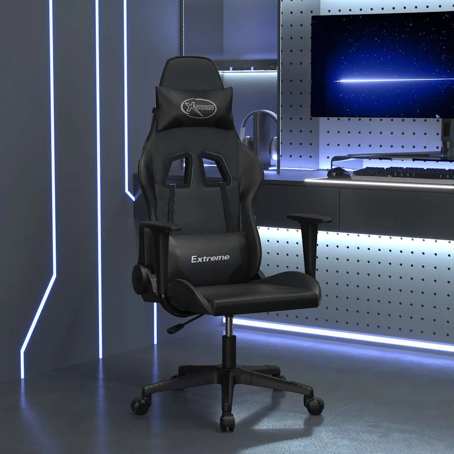 Chaise de jeu de massage noir similicuir