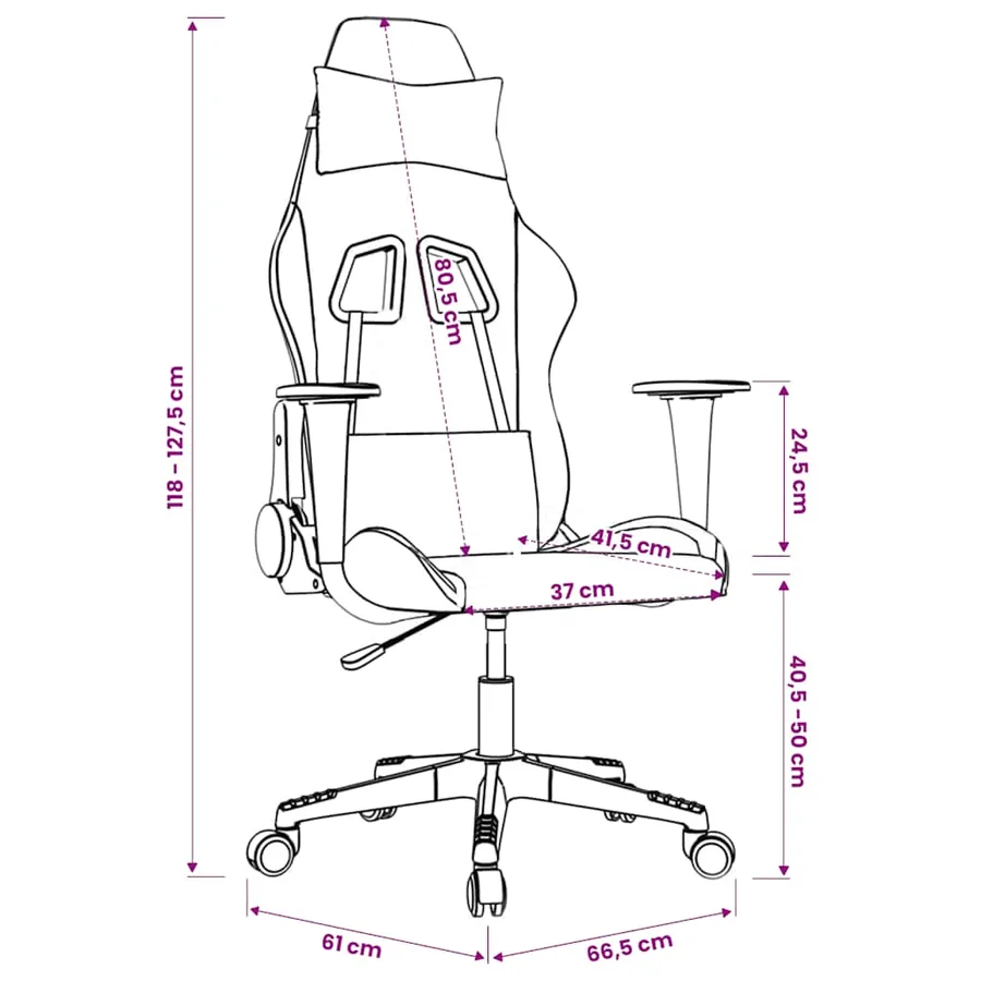 Chaise de jeu de massage noir similicuir - 14
