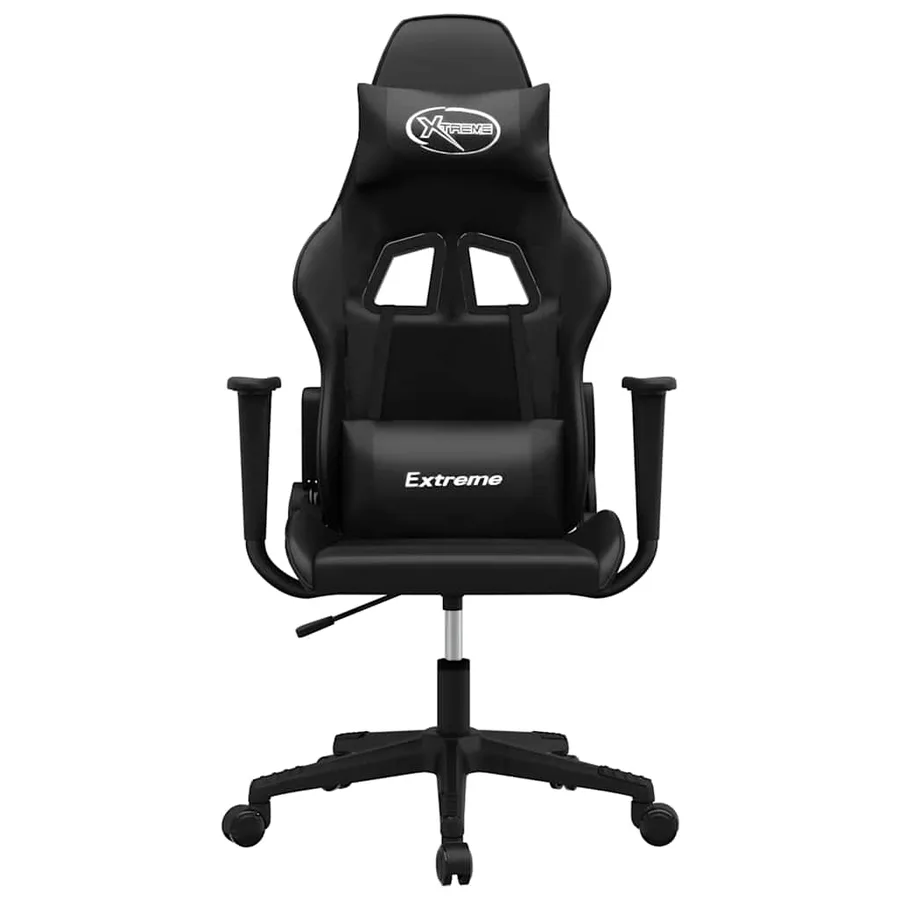 Chaise de jeu de massage noir similicuir - 3