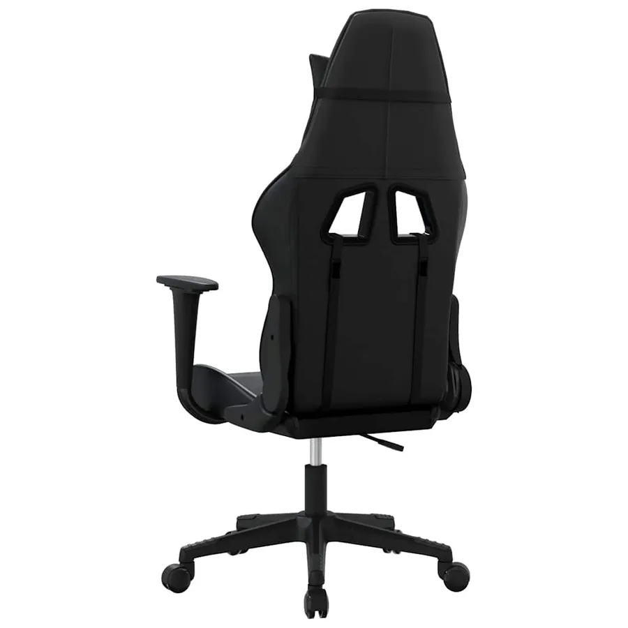 Chaise de jeu de massage noir similicuir - 8