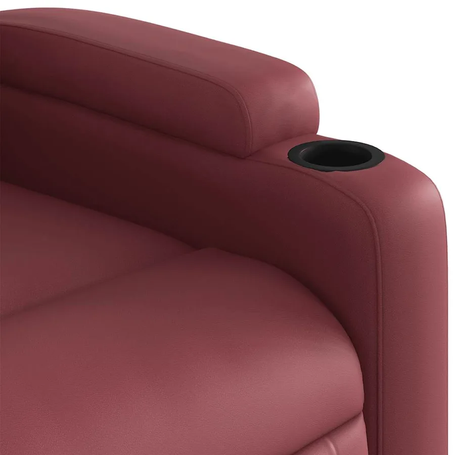 Fauteuil inclinable de massage électrique rouge bordeaux - 12