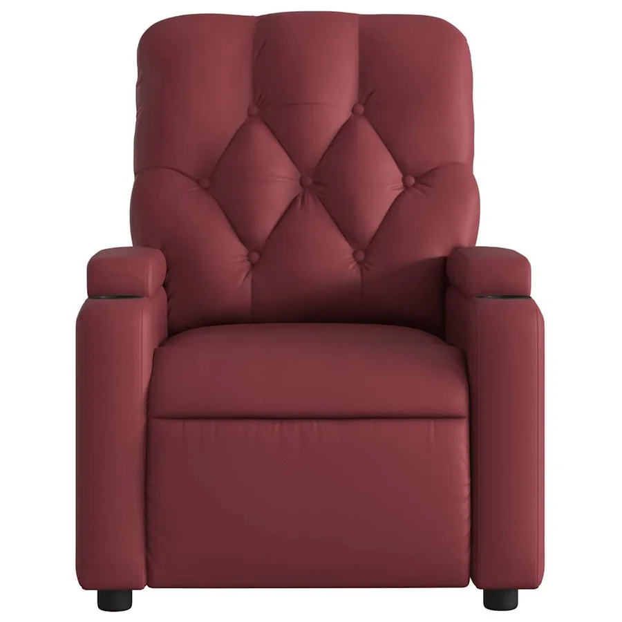 Fauteuil de massage inclinable électrique rouge bordeaux - 9