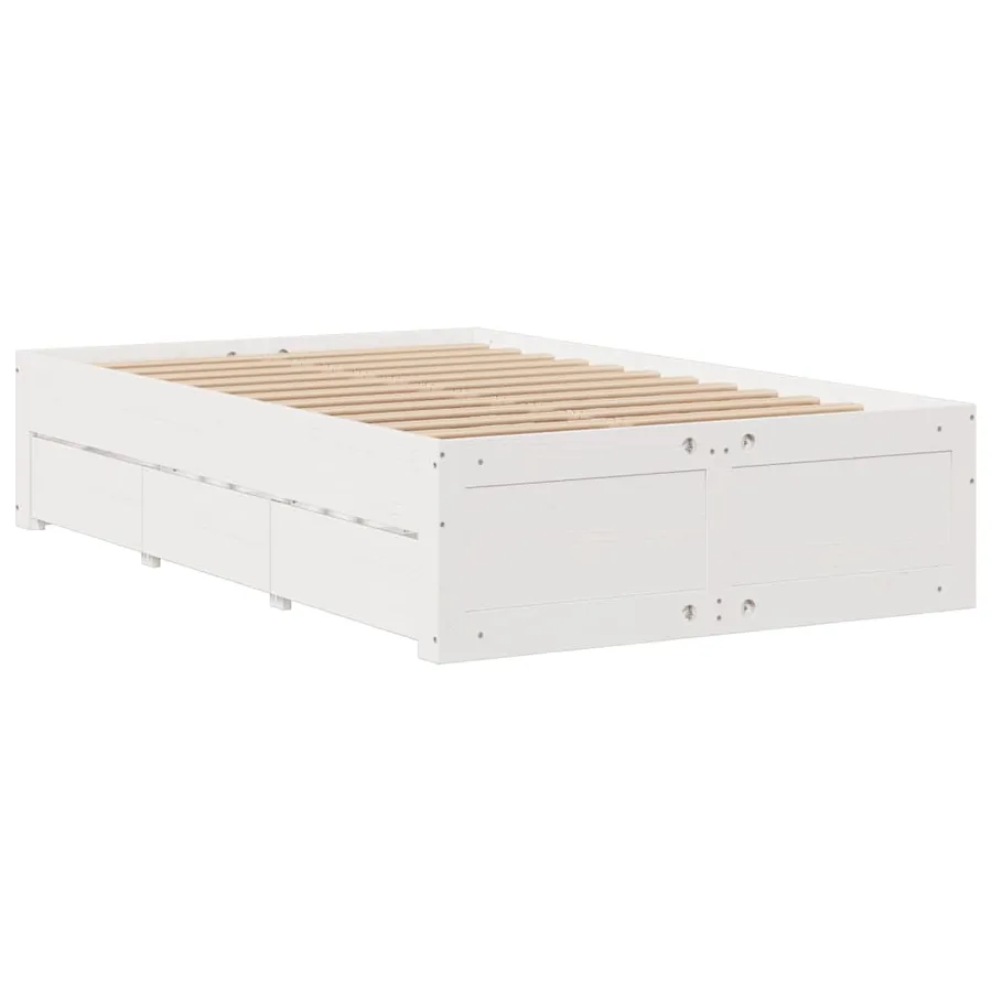Cadre de lit sans matelas avec tiroirs 135x190 cm bois de pin - 3