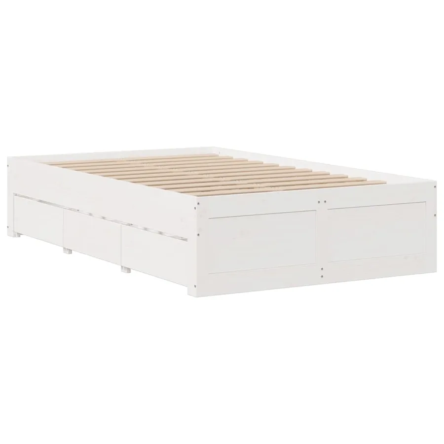 Cadre de lit sans matelas avec tiroirs 135x190 cm bois de pin - 6