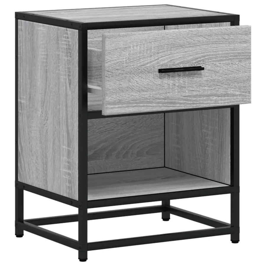 Table de chevet sonoma gris 40x31x50 cm bois d'ingénierie - 8