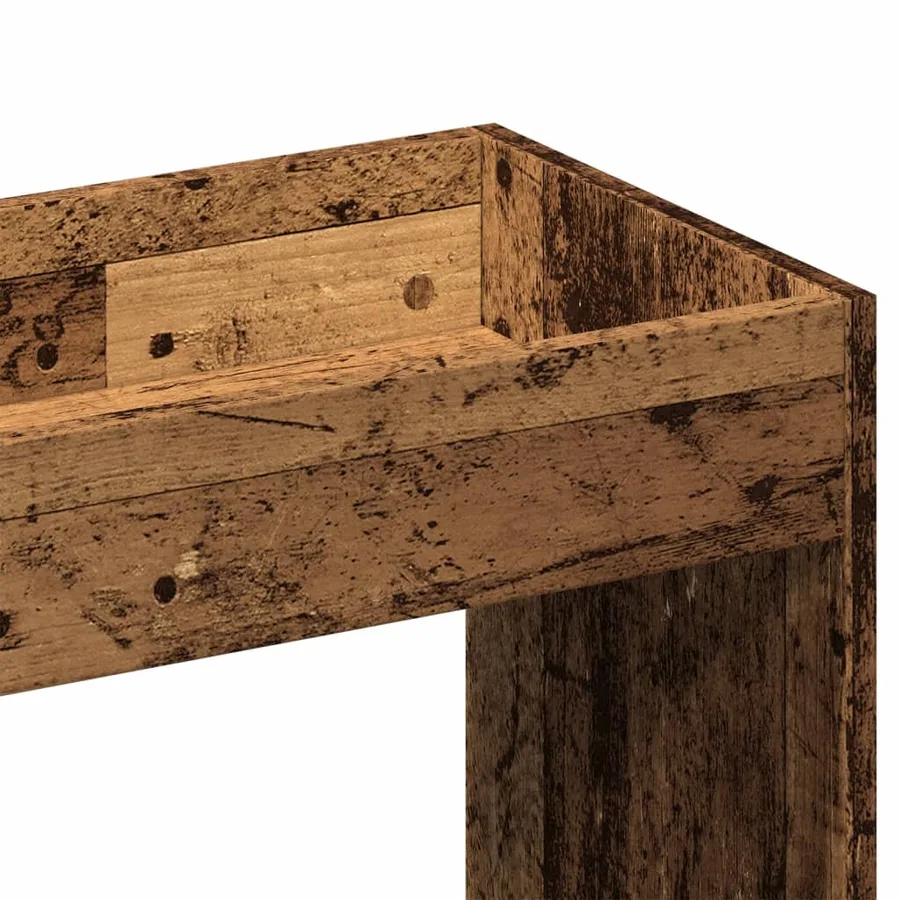 Buffet haut vieux bois 63x33x100 cm bois d'ingénierie - 9