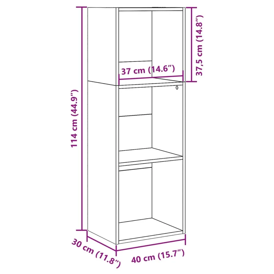 Bibliothèque chêne fumé 40x30x114 cm bois d'ingénierie - 9