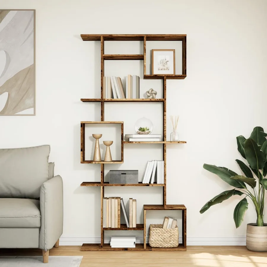 Bibliothèque vieux bois 92x29x188 cm bois d'ingénierie - 3