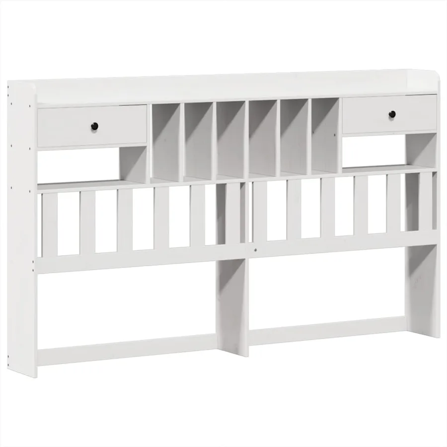 Cadre de lit sans matelas blanc 180x200 cm bois massif de pin - 6