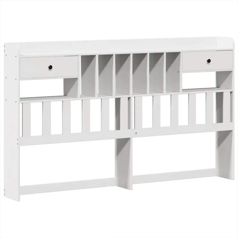 Cadre de lit sans matelas blanc 180x200 cm bois massif de pin - 6