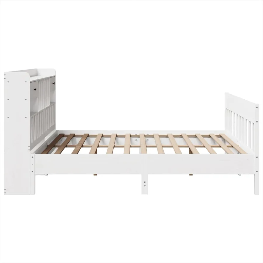 Cadre de lit sans matelas blanc 180x200 cm bois massif de pin - 7