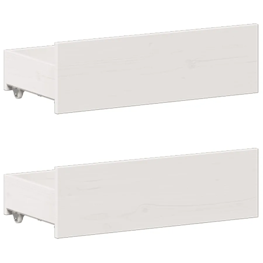Lit bibliothèque sans matelas blanc 150x200 cm bois pin massif - 10