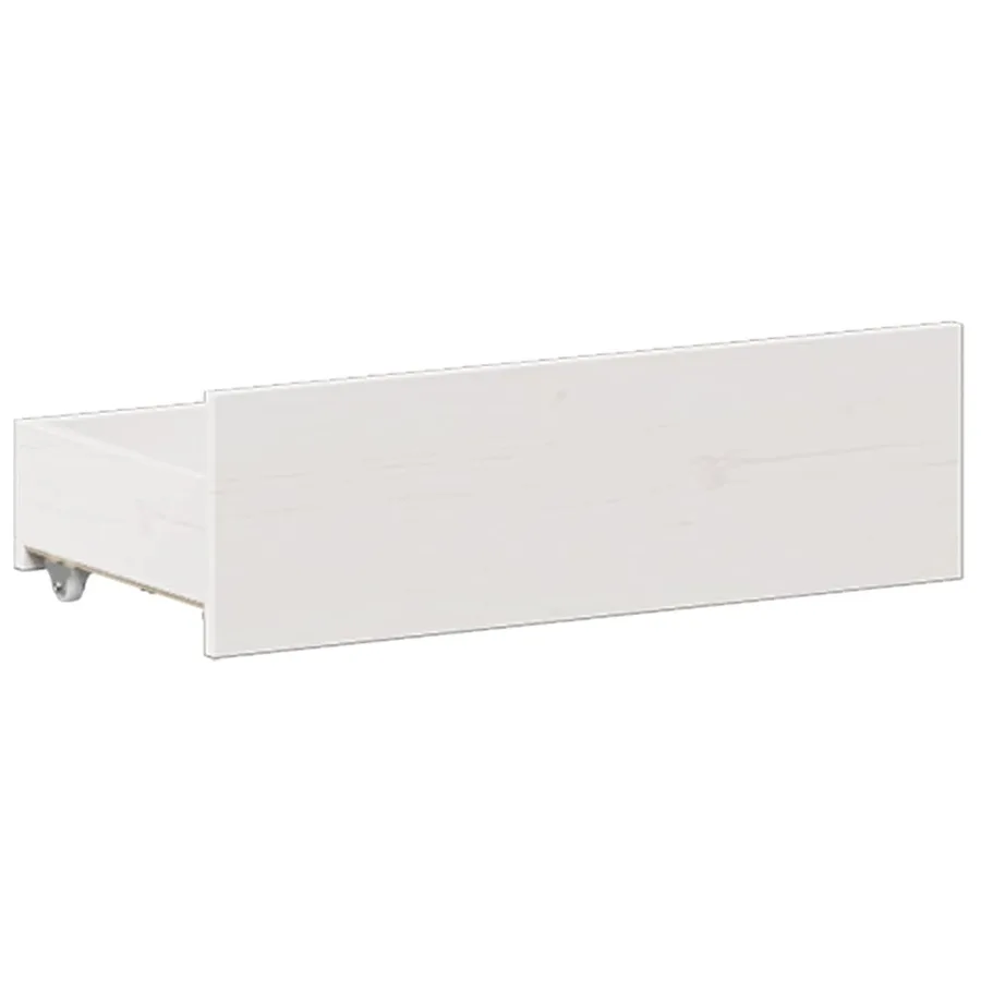 Lit bibliothèque sans matelas blanc 150x200 cm bois pin massif - 11