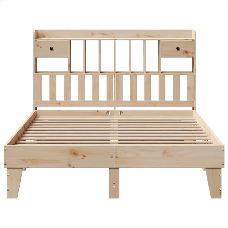 Cadre de lit sans matelas 140x200 cm bois massif de pin - 4