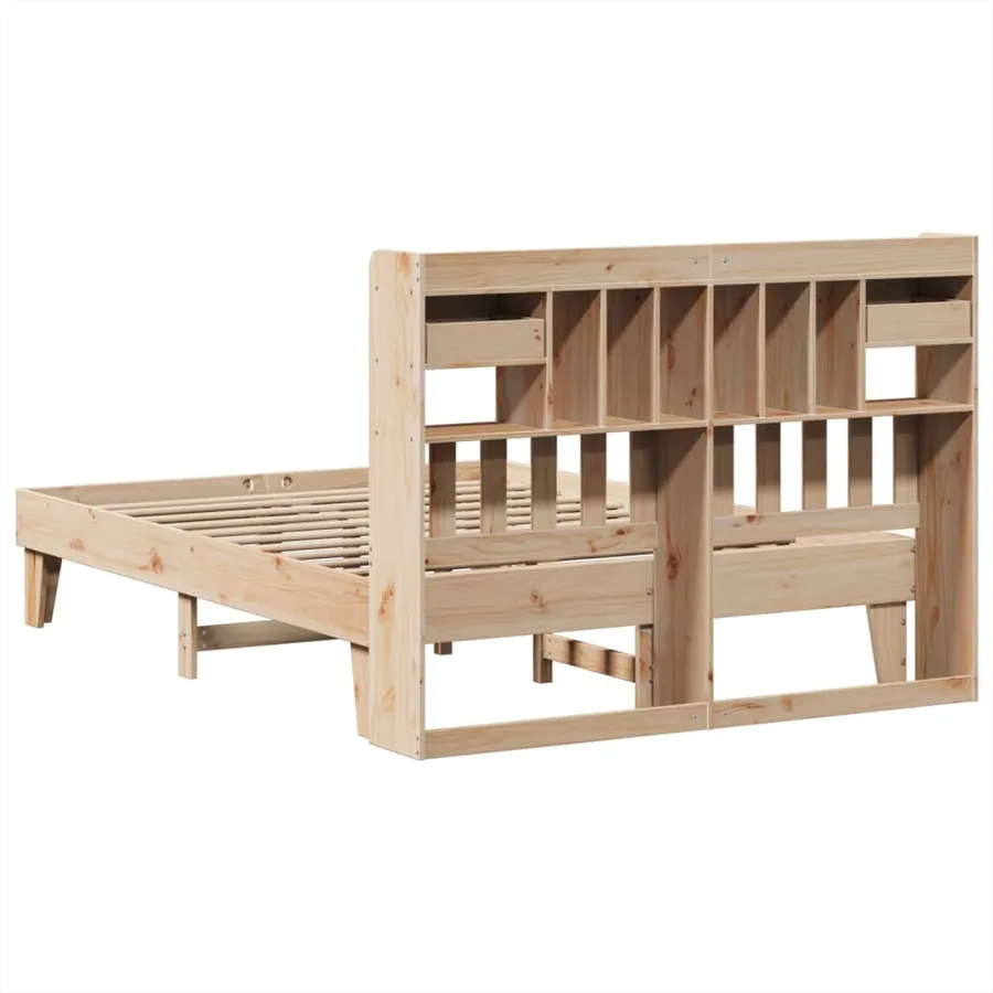 Cadre de lit sans matelas 140x200 cm bois massif de pin - 8