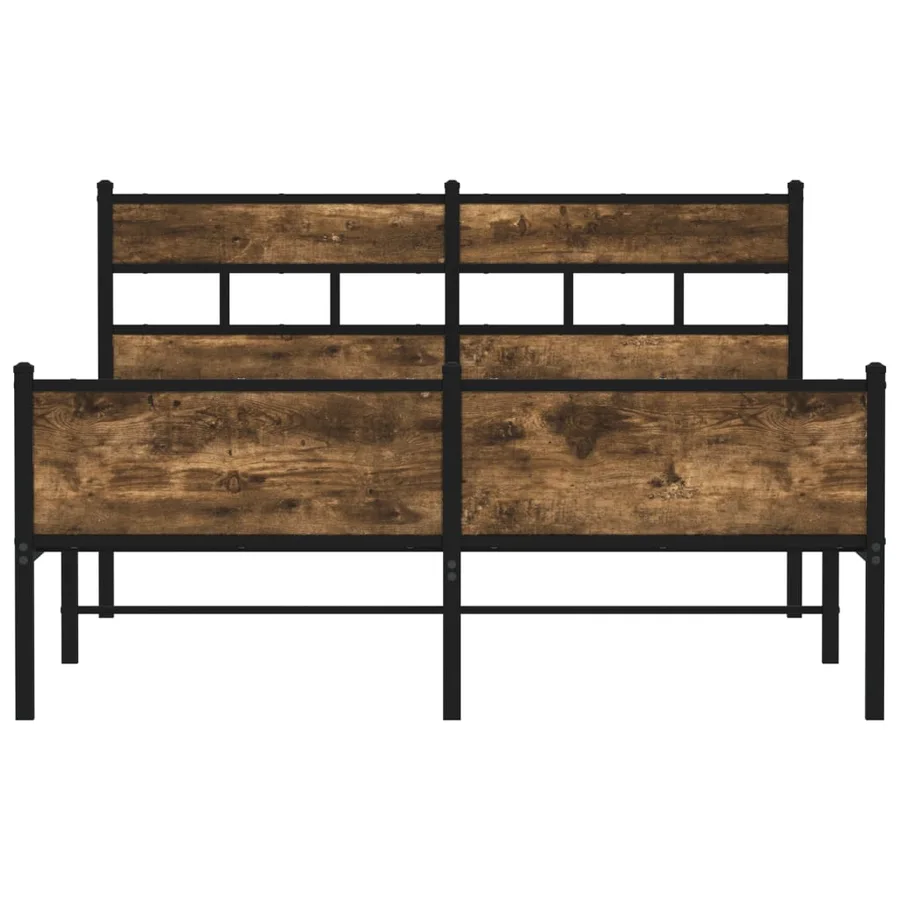 Cadre de lit sans matelas chêne fumé 140x190 cm bois ingénierie - 4