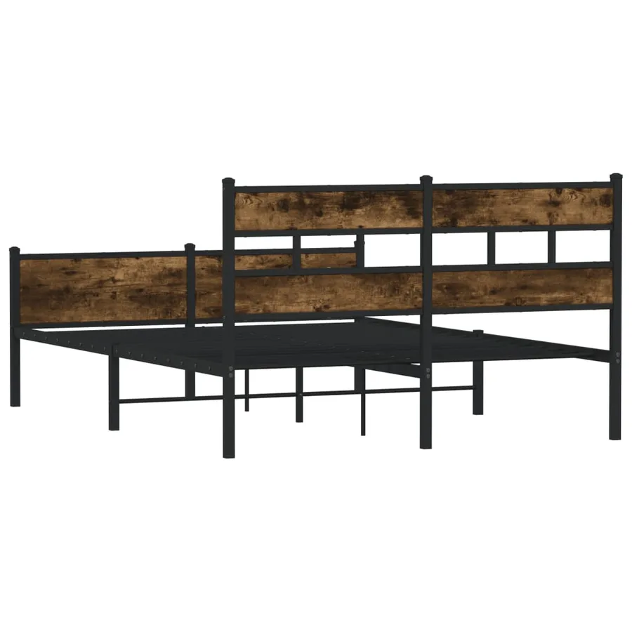 Cadre de lit sans matelas chêne fumé 140x190 cm bois ingénierie - 6