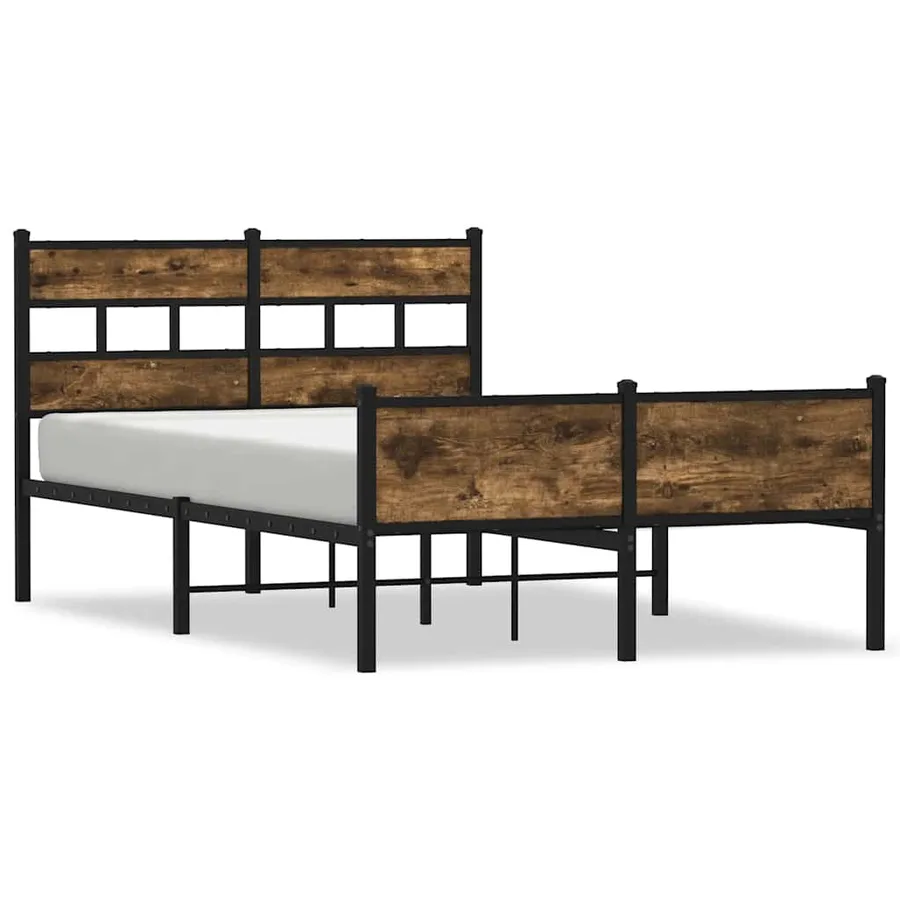 Cadre de lit sans matelas chêne fumé 120x200 cm bois ingénierie - 2