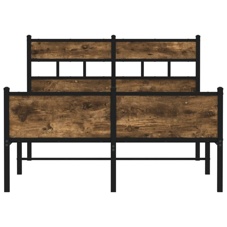 Cadre de lit sans matelas chêne fumé 120x200 cm bois ingénierie - 4