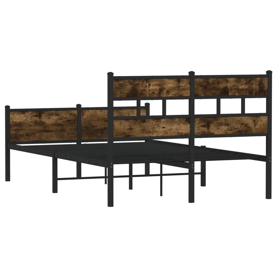 Cadre de lit sans matelas chêne fumé 120x200 cm bois ingénierie - 6